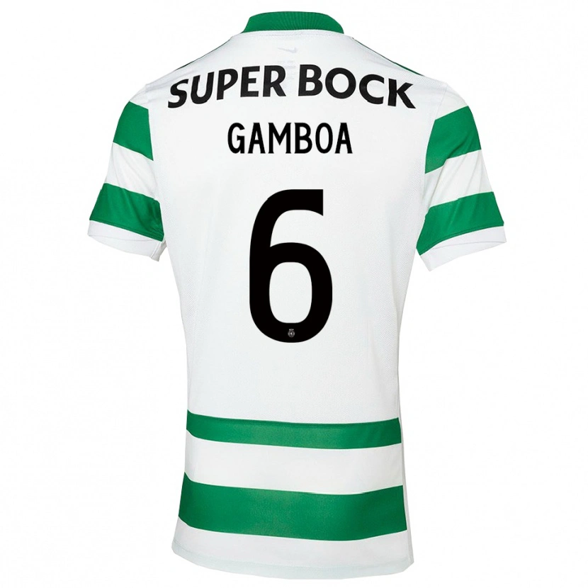 Danxen Dětské Sandro Gambôa #6 Zelená Bílá Domů Hráčské Dresy 2025/26 Dres