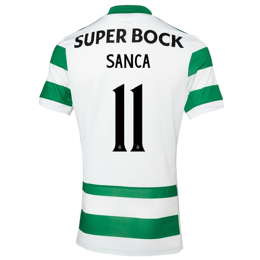 Danxen Dětské Pedro Sanca #11 Zelená Bílá Domů Hráčské Dresy 2025/26 Dres