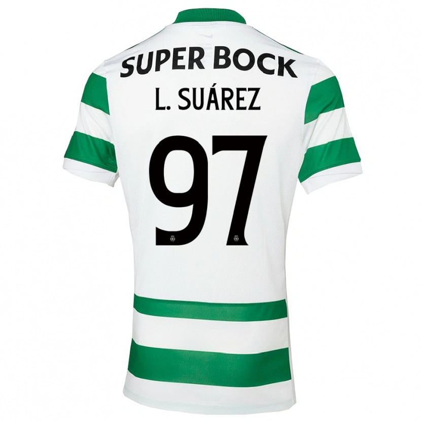 Danxen Dětské Luis Suárez #97 Zelená Bílá Domů Hráčské Dresy 2025/26 Dres