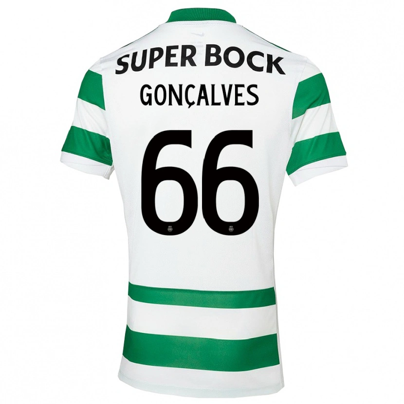 Danxen Dětské Iara Gonçalves #66 Zelená Bílá Domů Hráčské Dresy 2025/26 Dres
