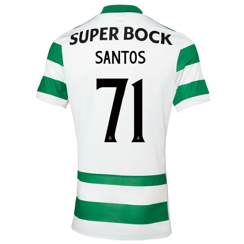 Danxen Dětské Denilson Santos #71 Zelená Bílá Domů Hráčské Dresy 2025/26 Dres
