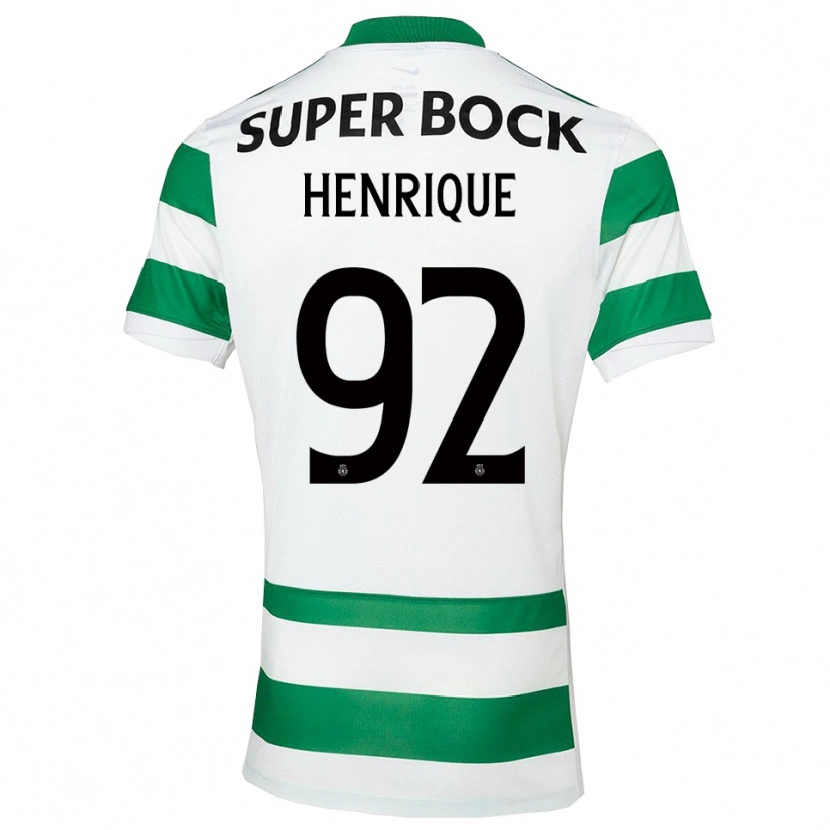 Danxen Dětské Eduardo Henrique #92 Zelená Bílá Domů Hráčské Dresy 2025/26 Dres