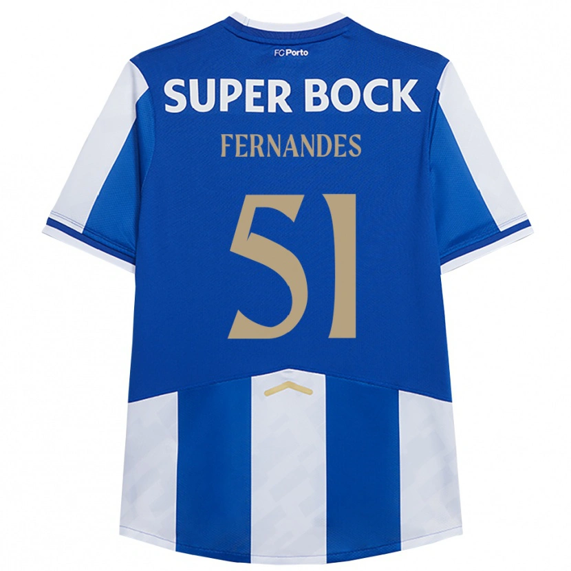 Danxen Dětské Diogo Fernandes #51 Modrá Bílá Domů Hráčské Dresy 2025/26 Dres