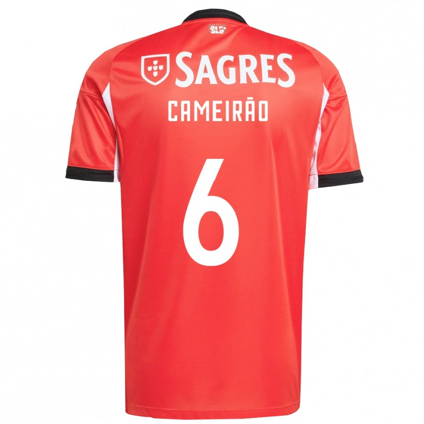 Danxen Dětské Beatriz Cameirão #6 Červená Bílá Domů Hráčské Dresy 2025/26 Dres