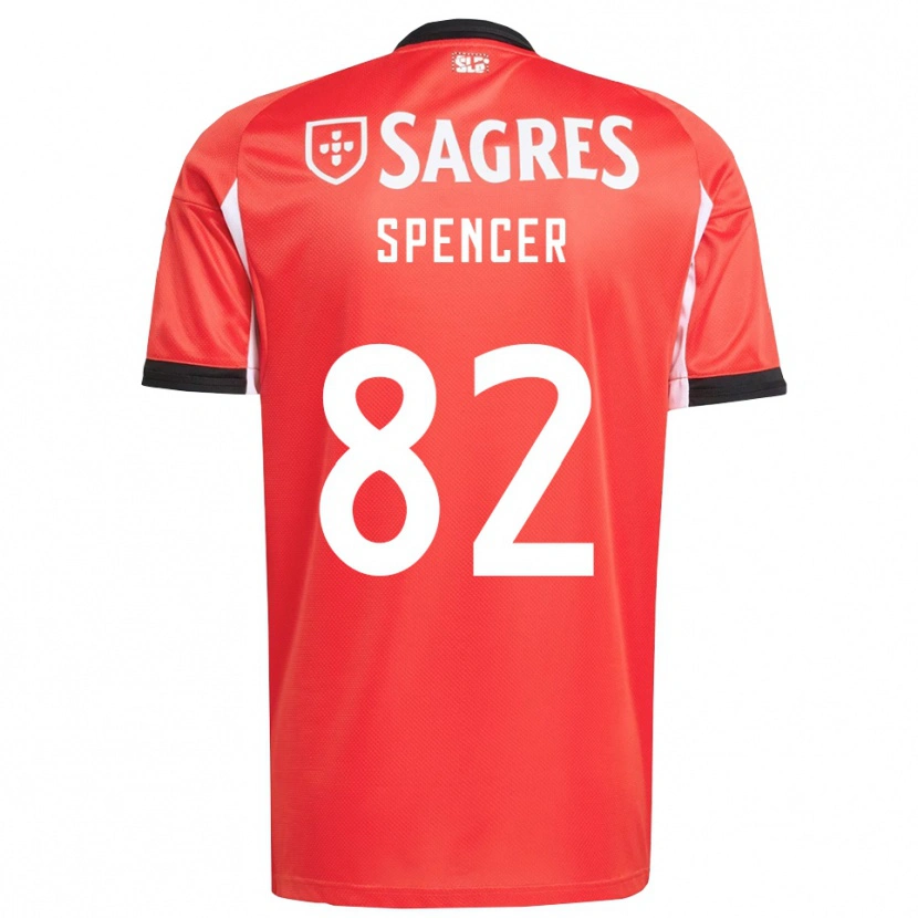 Danxen Dětské Diogo Spencer #82 Červená Bílá Domů Hráčské Dresy 2025/26 Dres