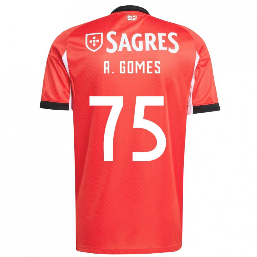 Danxen Dětské André Gomes #75 Červená Bílá Domů Hráčské Dresy 2025/26 Dres