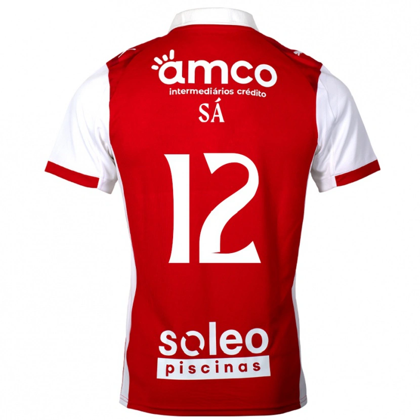 Danxen Dětské Tiago Sá #12 Červená Bílá Domů Hráčské Dresy 2025/26 Dres