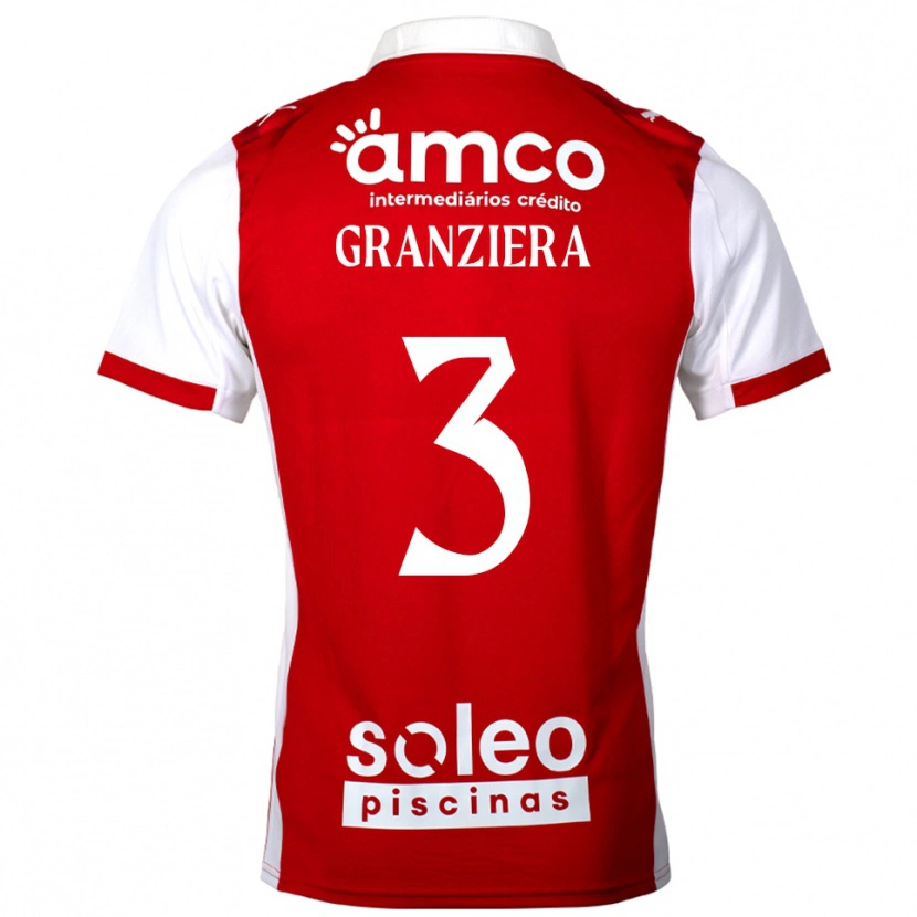 Danxen Dětské Emanuele Granziera #3 Červená Bílá Domů Hráčské Dresy 2025/26 Dres