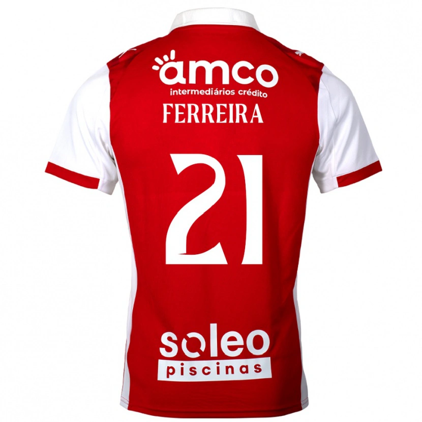 Danxen Dětské Ana Carolina Ferreira #21 Červená Bílá Domů Hráčské Dresy 2025/26 Dres