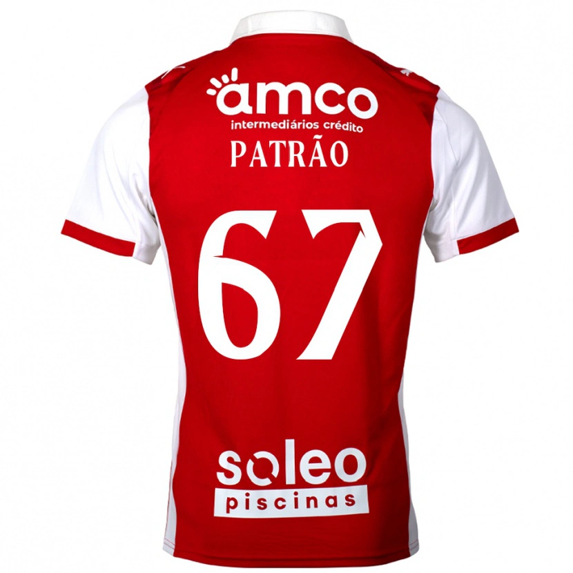 Danxen Dětské Afonso Patrão #67 Červená Bílá Domů Hráčské Dresy 2025/26 Dres