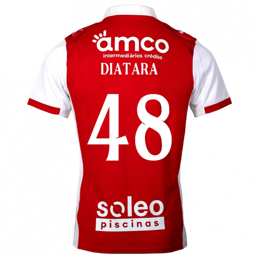 Danxen Dětské Samba Diatara #48 Červená Bílá Domů Hráčské Dresy 2025/26 Dres