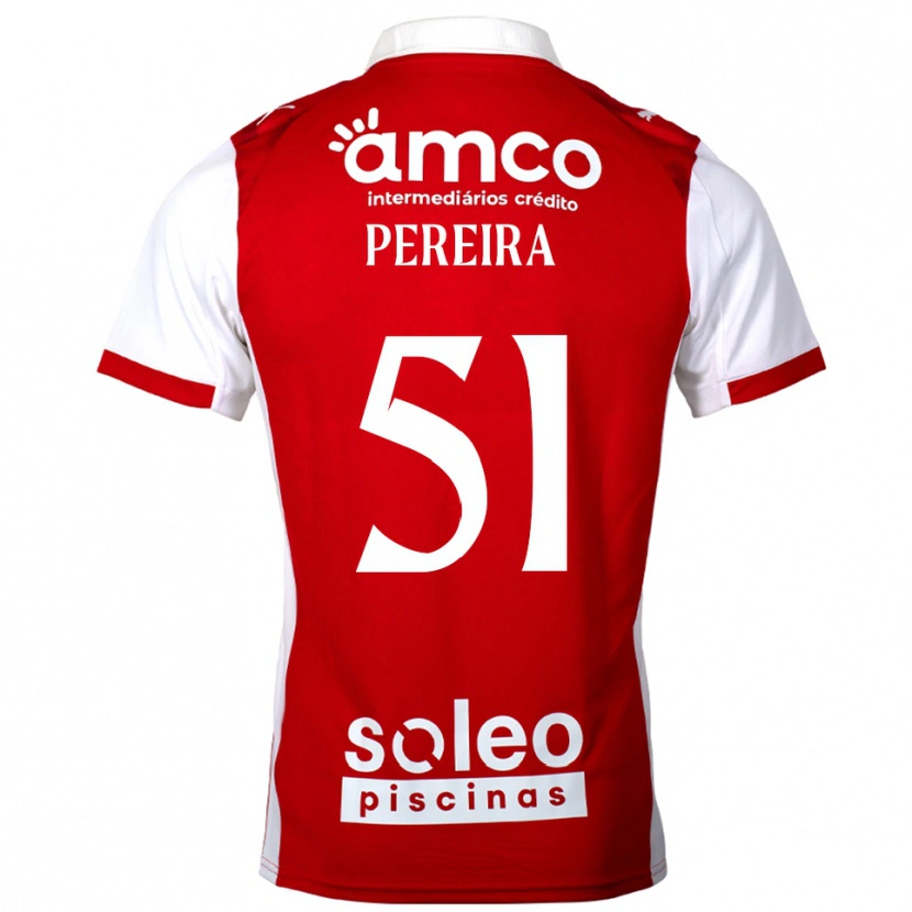 Danxen Dětské Evy Pereira #51 Červená Bílá Domů Hráčské Dresy 2025/26 Dres