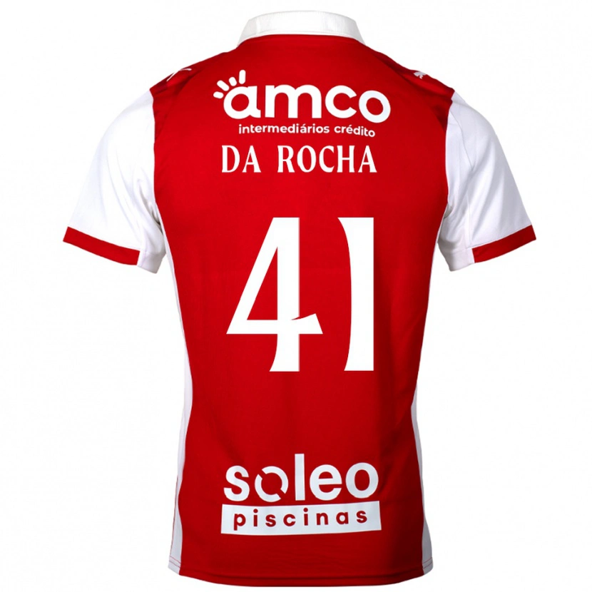 Danxen Dětské Yanis Da Rocha #41 Červená Bílá Domů Hráčské Dresy 2025/26 Dres