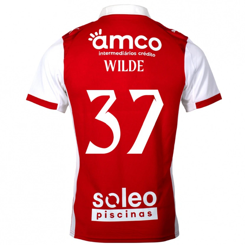 Danxen Dětské Manjou Wilde #37 Červená Bílá Domů Hráčské Dresy 2025/26 Dres