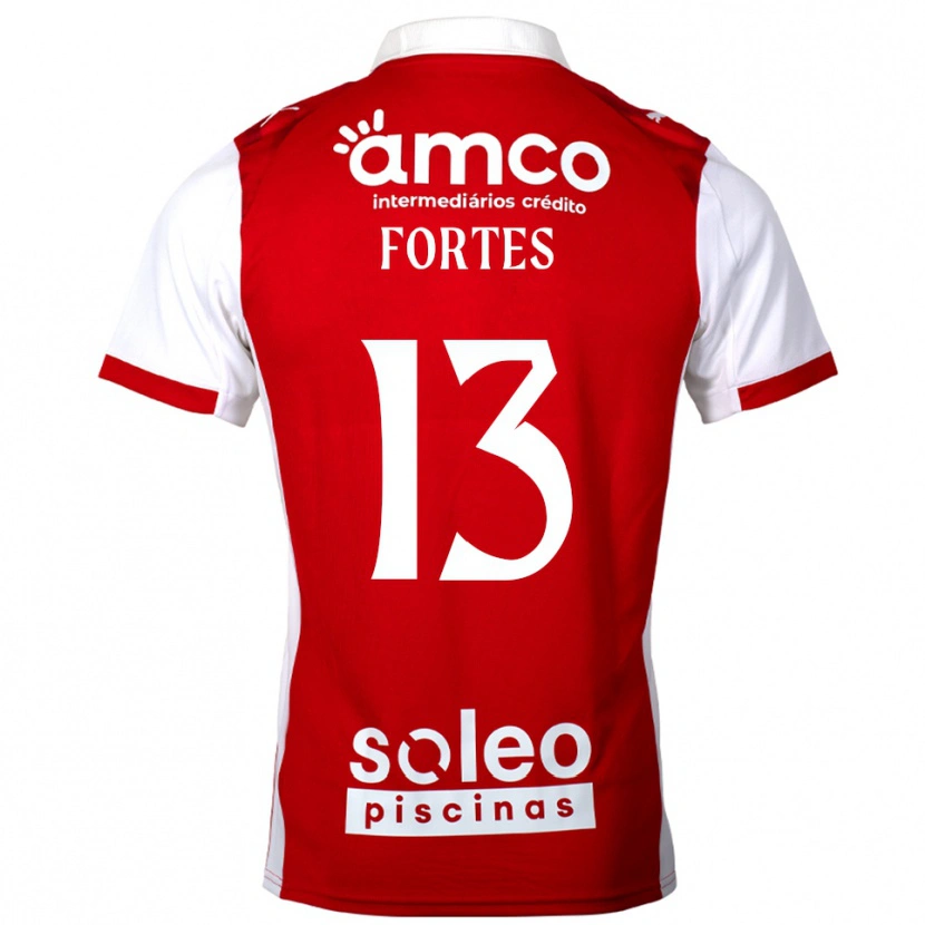 Danxen Dětské Melany Fortes #13 Červená Bílá Domů Hráčské Dresy 2025/26 Dres