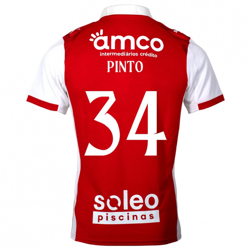 Danxen Dětské Ana Pinto #34 Červená Bílá Domů Hráčské Dresy 2025/26 Dres