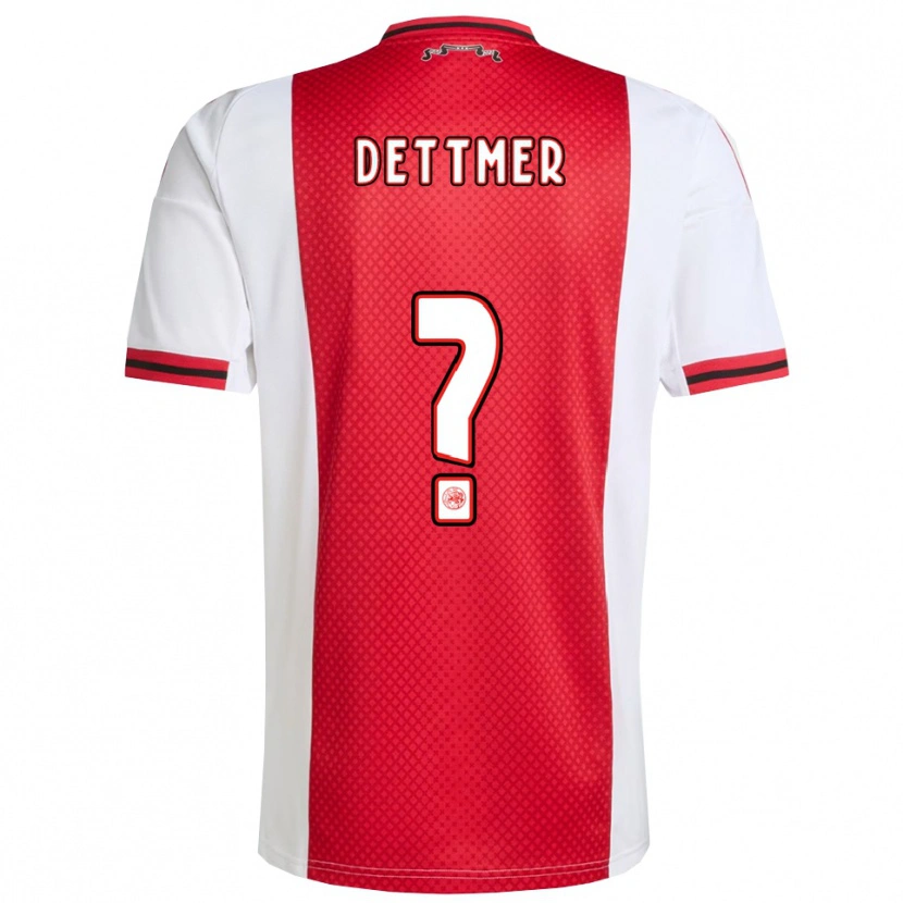 Danxen Dětské Jamie Dettmer #0 Červená Bílá Domů Hráčské Dresy 2025/26 Dres