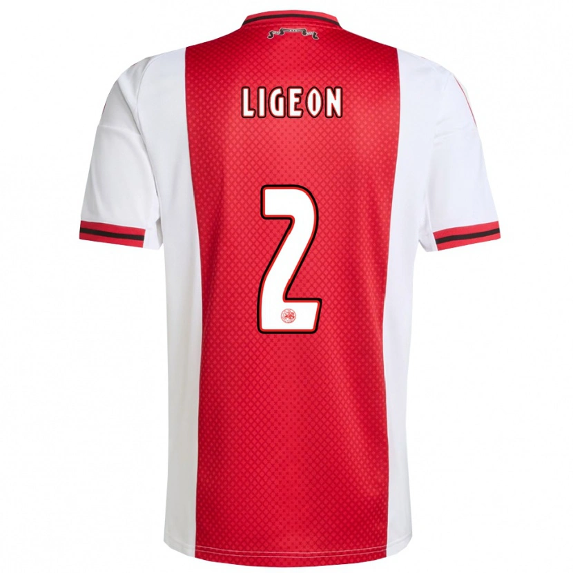 Danxen Dětské Ruben Ligeon #2 Červená Bílá Domů Hráčské Dresy 2025/26 Dres