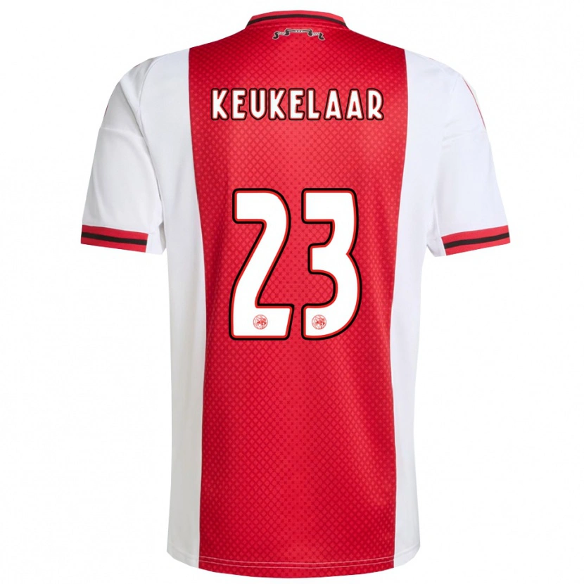 Danxen Dětské Lotte Keukelaar #23 Červená Bílá Domů Hráčské Dresy 2025/26 Dres
