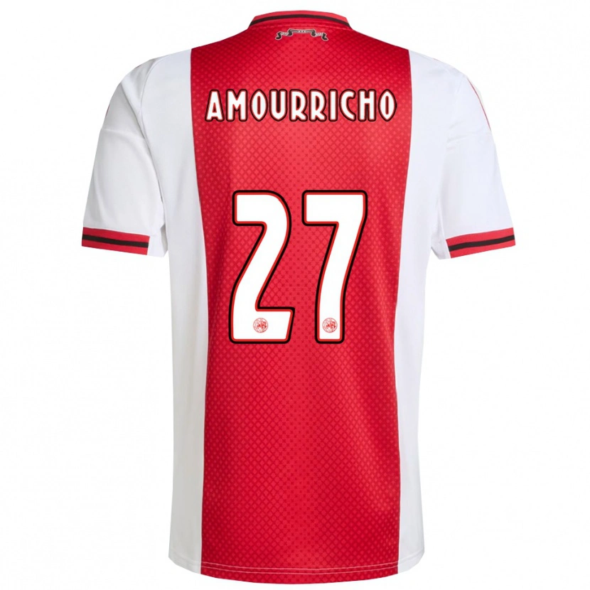 Danxen Dětské Amourricho Van Axel Dongen #27 Červená Bílá Domů Hráčské Dresy 2025/26 Dres