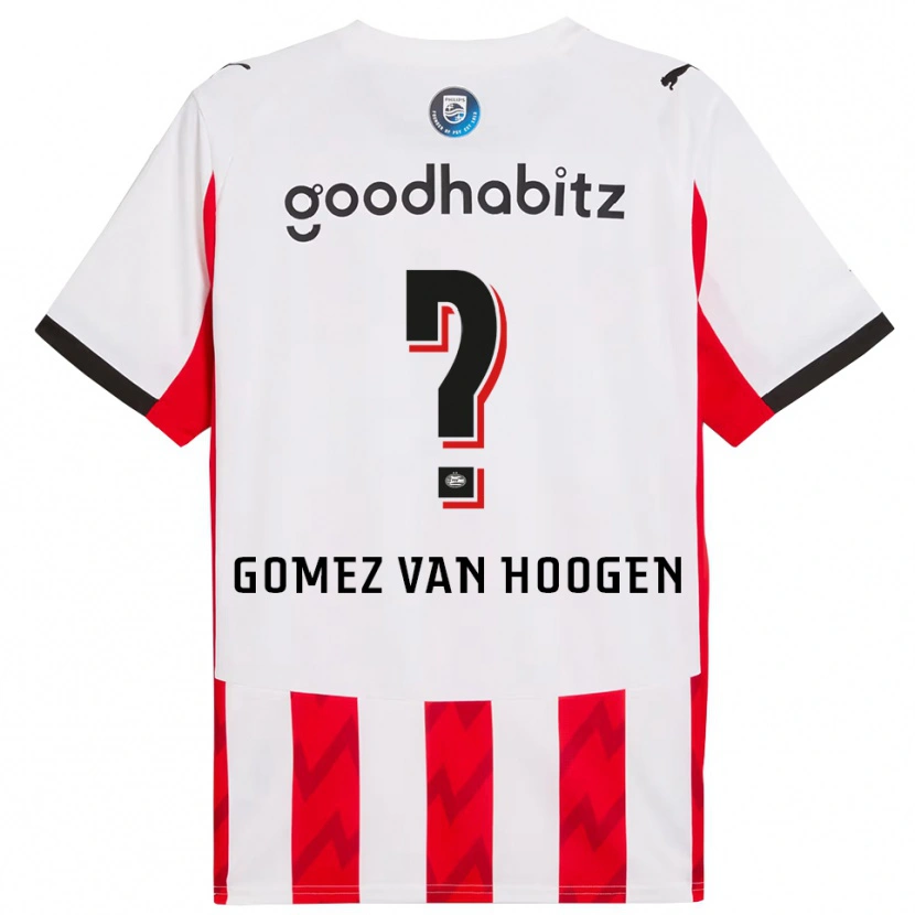 Danxen Dětské Samuel Gomez Van Hoogen #0 Červená Bílá Domů Hráčské Dresy 2025/26 Dres