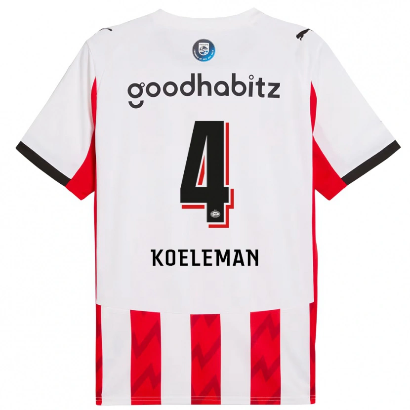 Danxen Dětské Senna Koeleman #4 Červená Bílá Domů Hráčské Dresy 2025/26 Dres