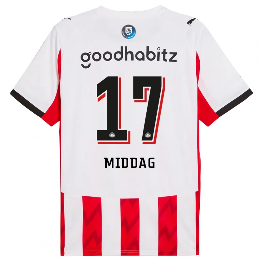 Danxen Dětské Isai Middag #17 Červená Bílá Domů Hráčské Dresy 2025/26 Dres