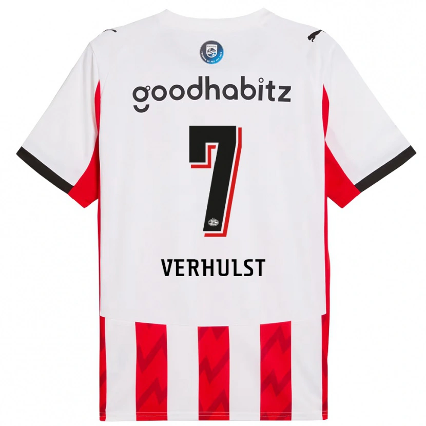 Danxen Dětské Gino Verhulst #7 Červená Bílá Domů Hráčské Dresy 2025/26 Dres