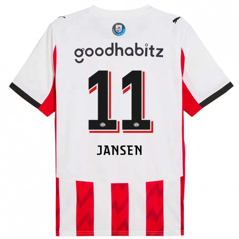 Danxen Dětské Renate Jansen #11 Červená Bílá Domů Hráčské Dresy 2025/26 Dres