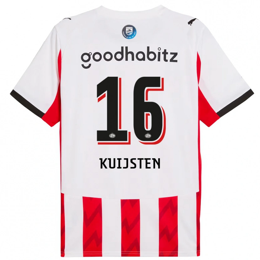 Danxen Dětské Stijn Kuijsten #16 Červená Bílá Domů Hráčské Dresy 2025/26 Dres