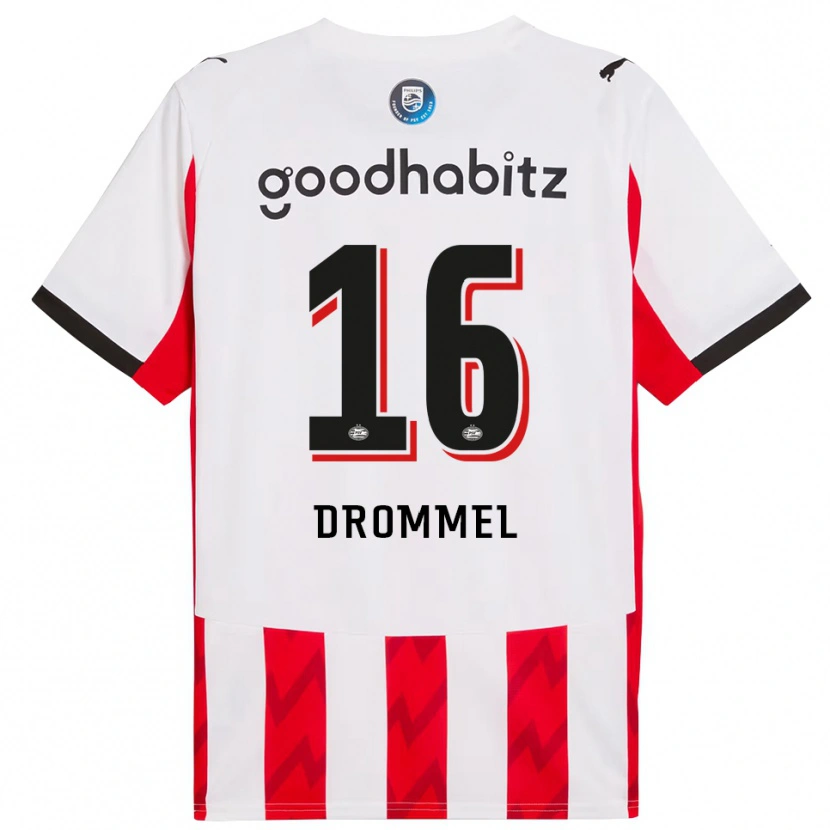 Danxen Dětské Joel Drommel #16 Červená Bílá Domů Hráčské Dresy 2025/26 Dres