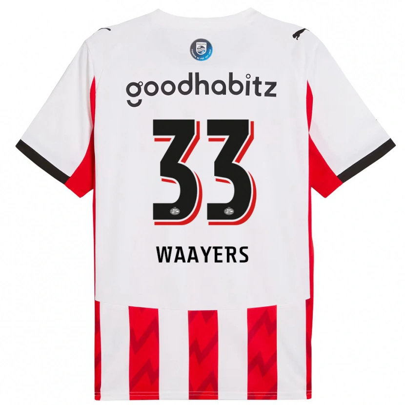 Danxen Dětské Eus Waayers #33 Červená Bílá Domů Hráčské Dresy 2025/26 Dres