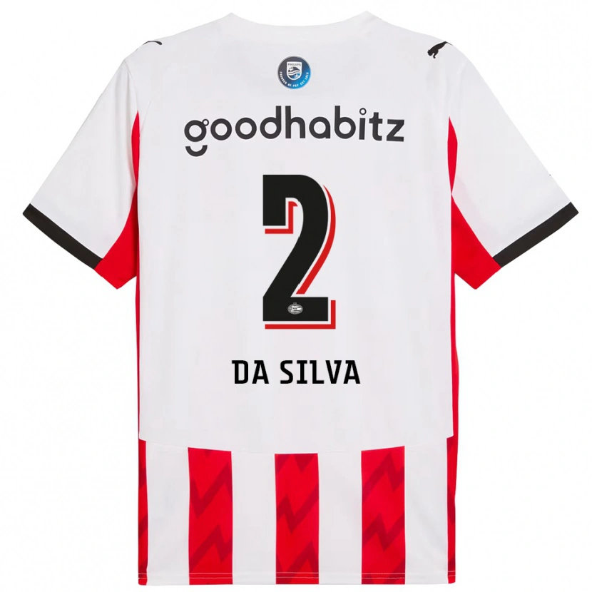 Danxen Dětské Aston Da Silva #2 Červená Bílá Domů Hráčské Dresy 2025/26 Dres