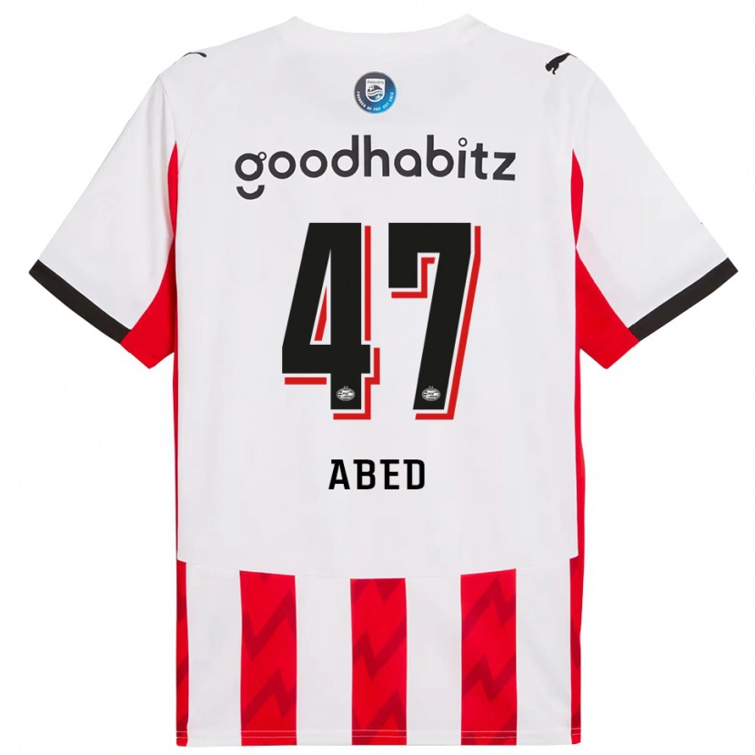 Danxen Dětské Tai Abed #47 Červená Bílá Domů Hráčské Dresy 2025/26 Dres
