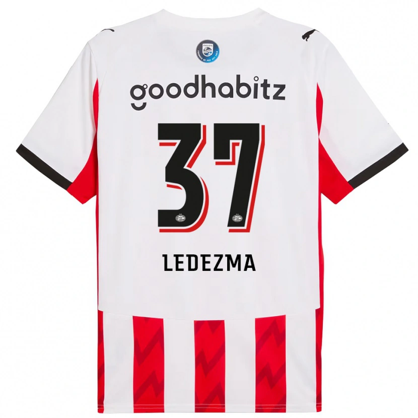 Danxen Dětské Richard Ledezma #37 Červená Bílá Domů Hráčské Dresy 2025/26 Dres