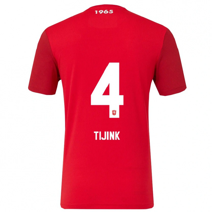 Danxen Dětské Jop Tijink #4 Červená Bílá Domů Hráčské Dresy 2025/26 Dres