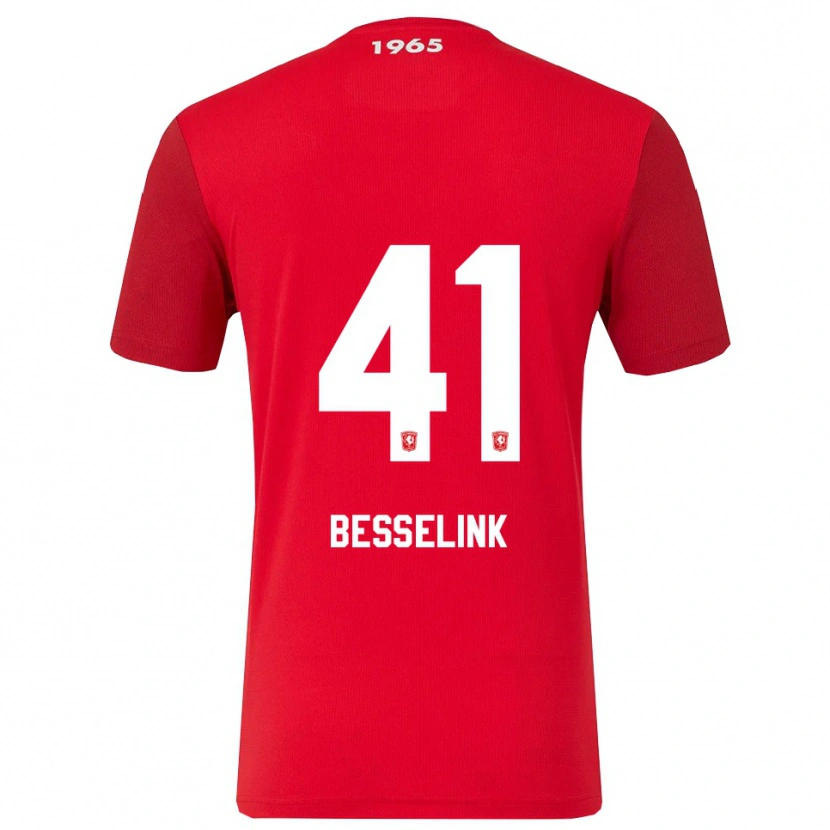 Danxen Dětské Gijs Besselink #41 Červená Bílá Domů Hráčské Dresy 2025/26 Dres