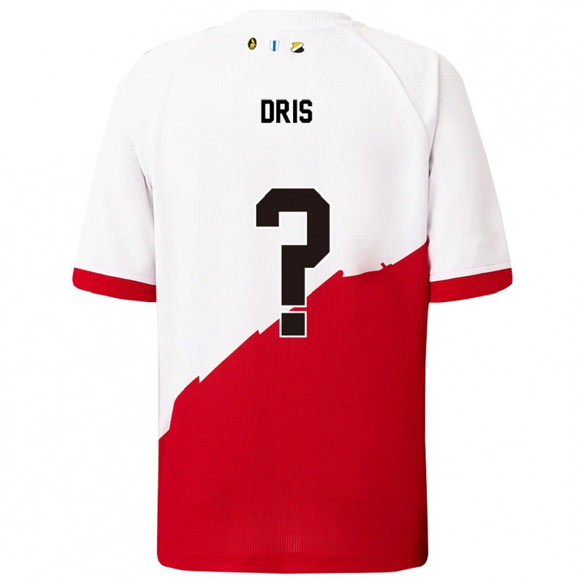 Danxen Dětské Sofiane Dris #0 Bílá Červená Domů Hráčské Dresy 2025/26 Dres