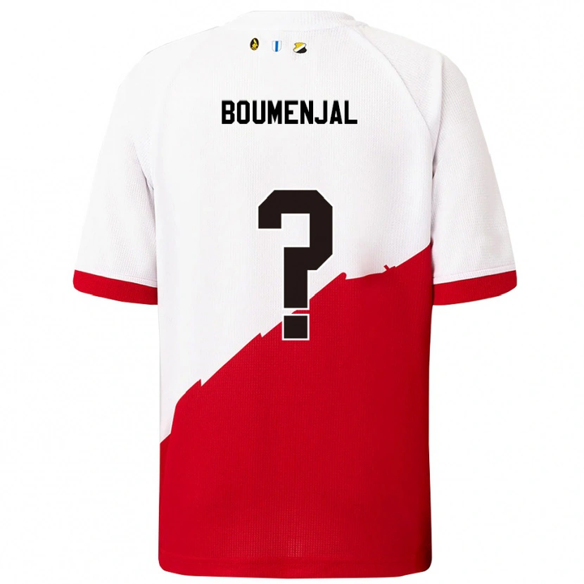 Danxen Dětské Achraf Boumenjal #0 Bílá Červená Domů Hráčské Dresy 2025/26 Dres