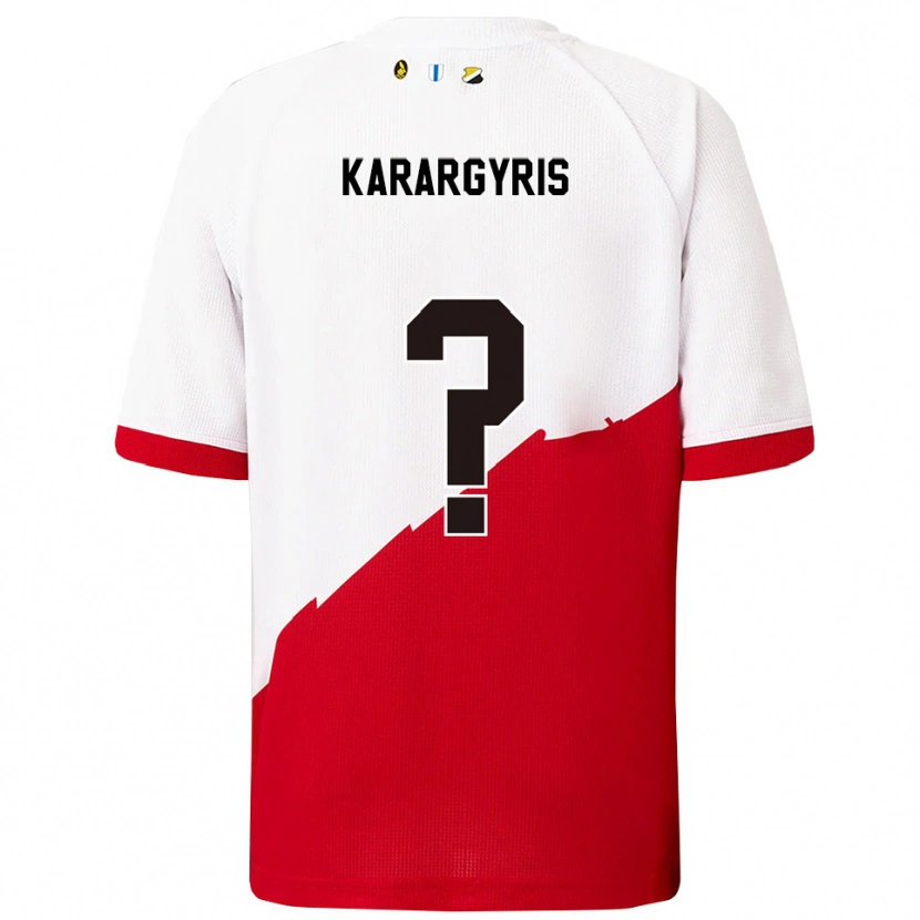 Danxen Dětské Zois Karargyris #0 Bílá Červená Domů Hráčské Dresy 2025/26 Dres