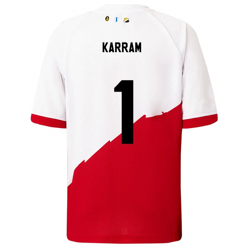 Danxen Dětské Faris Karram #1 Bílá Červená Domů Hráčské Dresy 2025/26 Dres