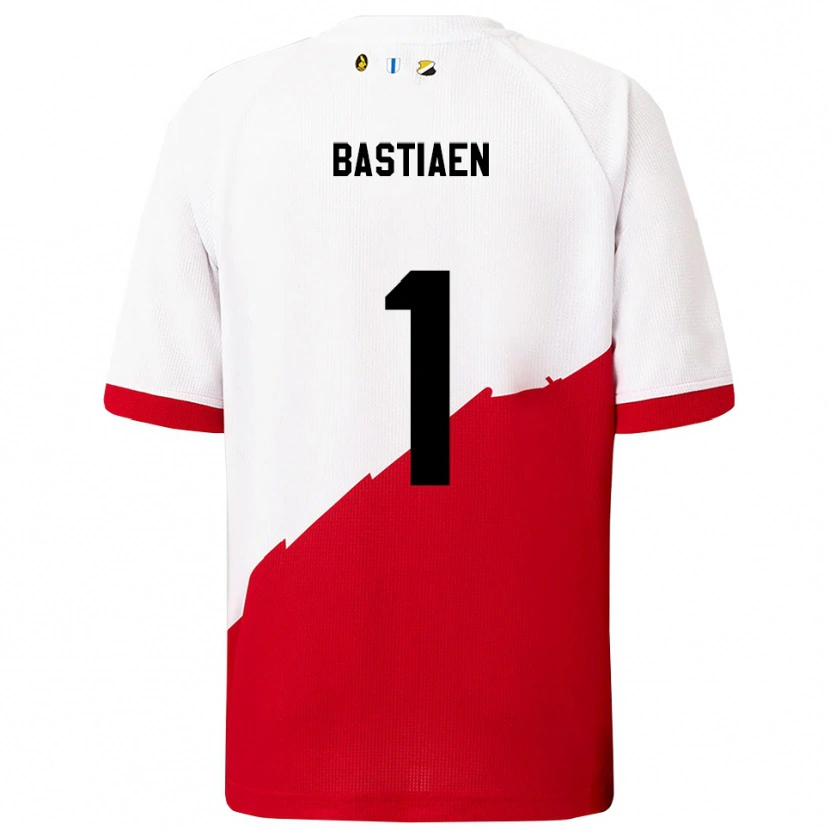 Danxen Dětské Femke Bastiaen #1 Bílá Červená Domů Hráčské Dresy 2025/26 Dres
