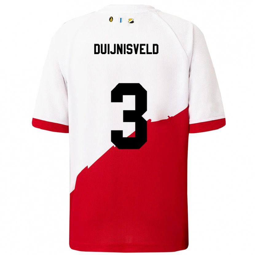 Danxen Dětské Owen Duijnisveld #3 Bílá Červená Domů Hráčské Dresy 2025/26 Dres