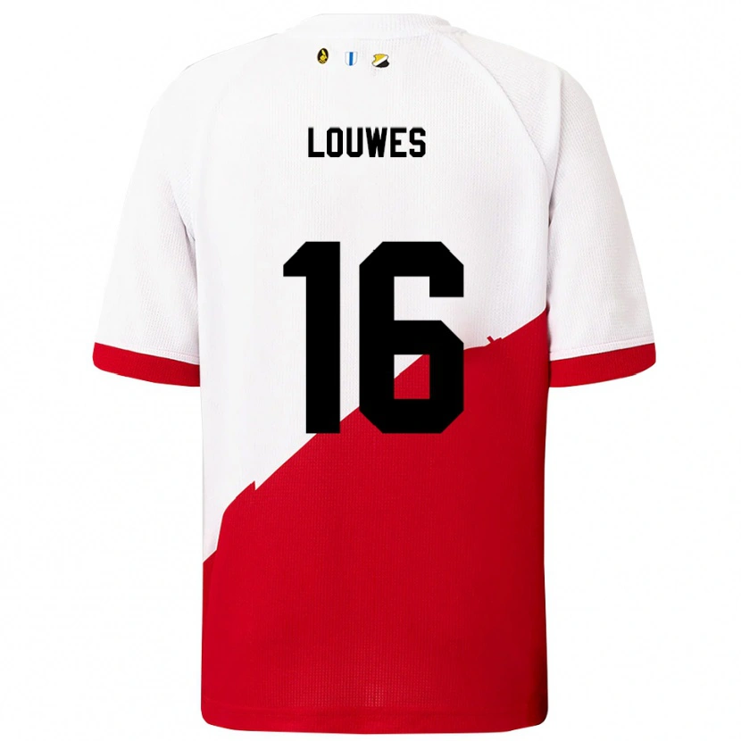 Danxen Dětské Puck Louwes #16 Bílá Červená Domů Hráčské Dresy 2025/26 Dres