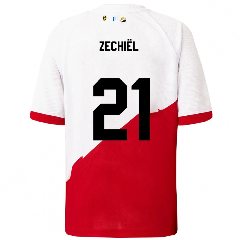 Danxen Dětské Gjivai Zechiël #21 Bílá Červená Domů Hráčské Dresy 2025/26 Dres