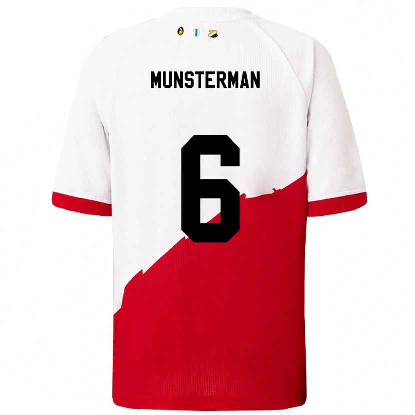 Danxen Dětské Marthe Munsterman #6 Bílá Červená Domů Hráčské Dresy 2025/26 Dres