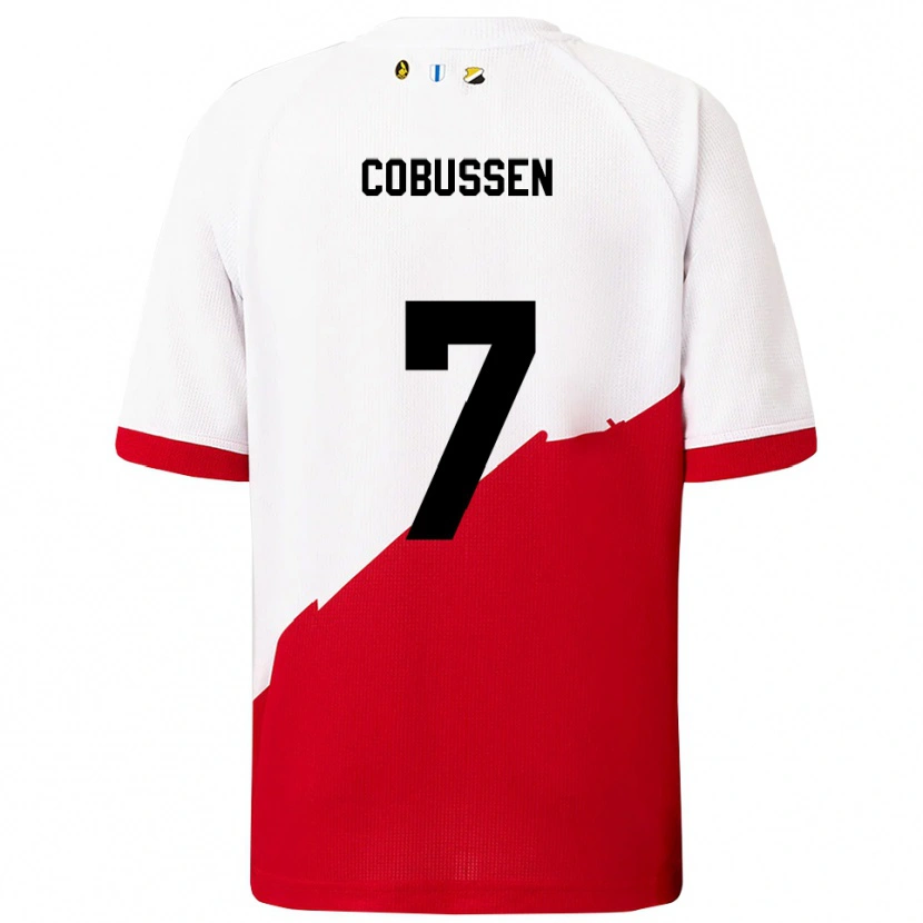 Danxen Dětské Sophie Cobussen #7 Bílá Červená Domů Hráčské Dresy 2025/26 Dres