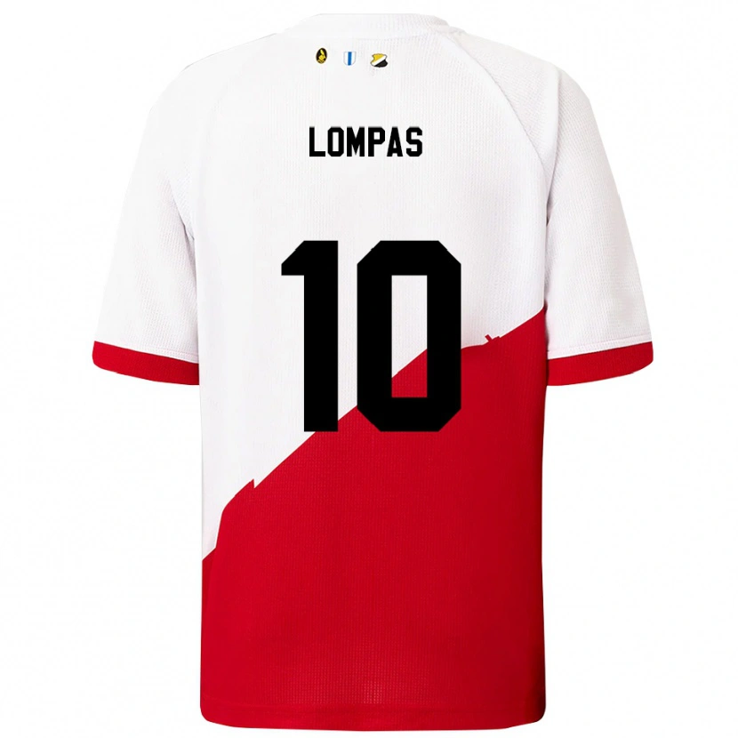 Danxen Dětské Maximos Lompas #10 Bílá Červená Domů Hráčské Dresy 2025/26 Dres
