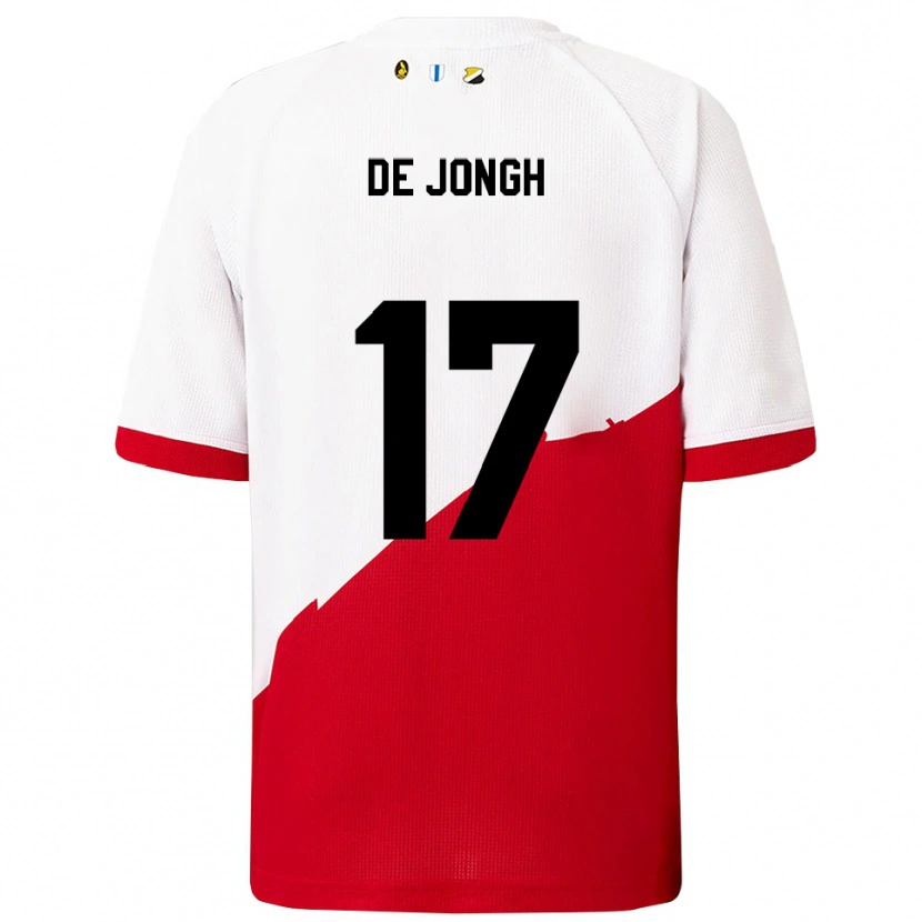Danxen Dětské Bryan De Jongh #17 Bílá Červená Domů Hráčské Dresy 2025/26 Dres