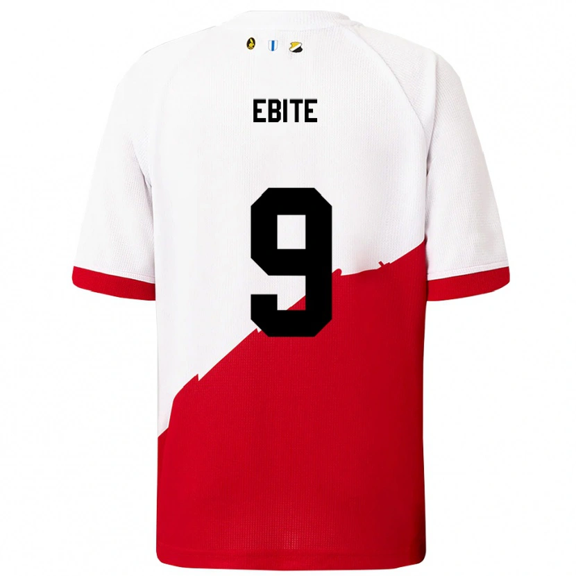 Danxen Dětské Shedrach Ebite #9 Bílá Červená Domů Hráčské Dresy 2025/26 Dres